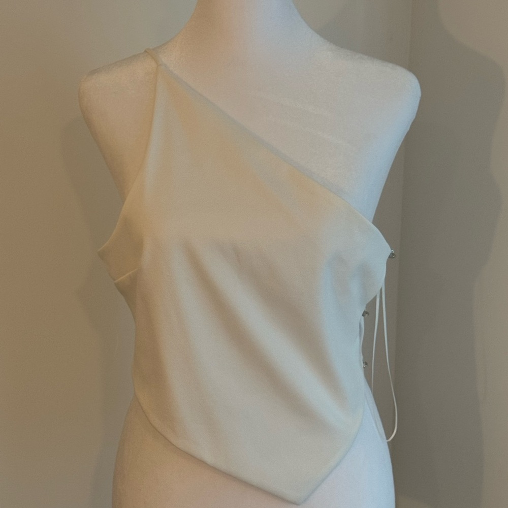Zara Cream Asymmetrical Tank Top